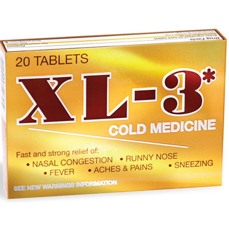 XL-3 Cold Medicine 20 Tab (Amarillo / Yellow) | Los Compadres Distributor